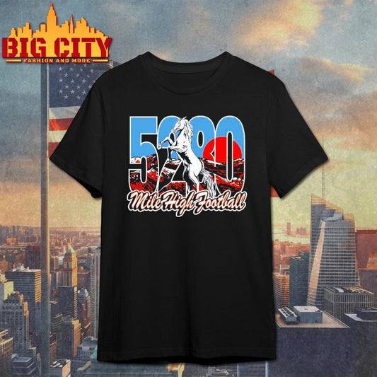 5280 Mile High Football Shirt Unisex T-shirt, Sweatshirt, Hoodie, Long Sleeve Tee - T-Shirt, Sweatshirt, Hoodie