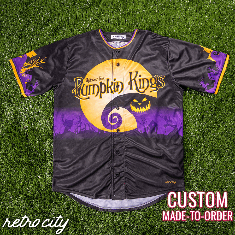 Halloween Town Pumpkin Kings Custom Baseball Jersey baseball jersey product view 5