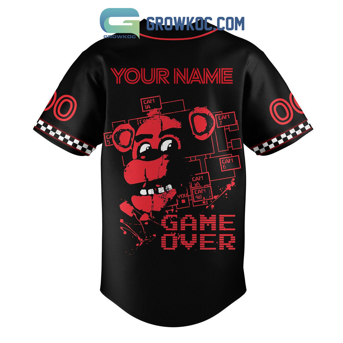 5NAF Game Over Personalized Baseball Jersey baseball jersey product view 2