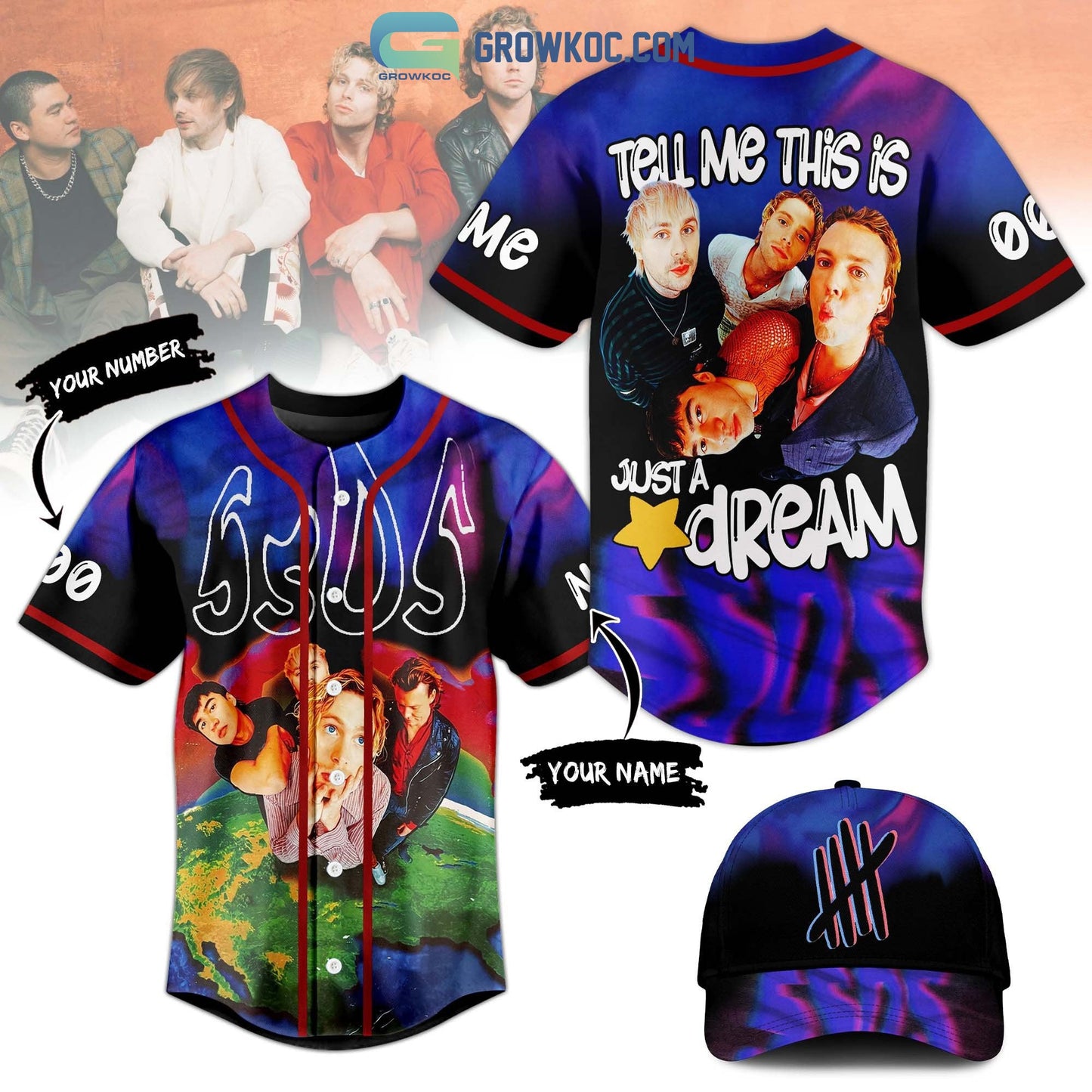 5Sos Tell Me This Is Just A Dream Personalized Baseball Jersey baseball jersey product view 1