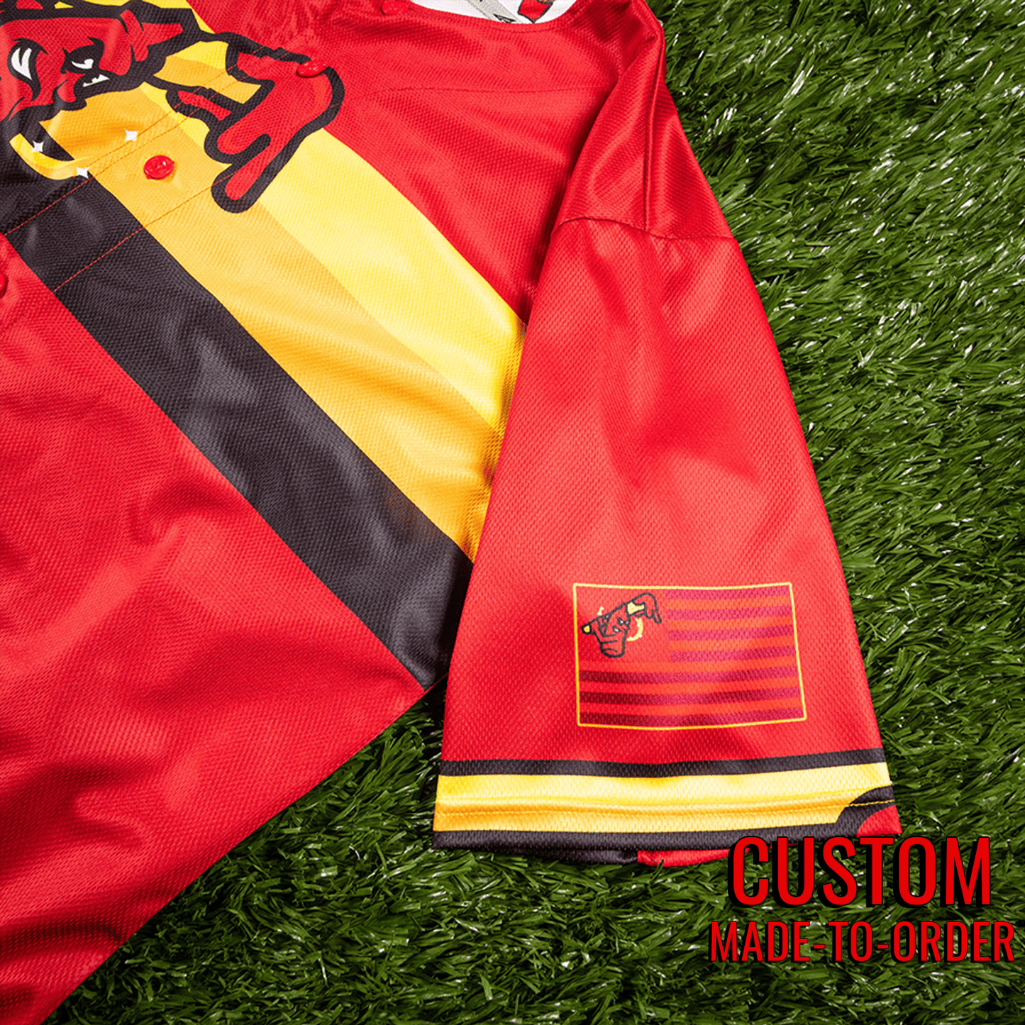 Fry Swatters Seamhead Baseball League Jersey (Away) *CUSTOM* baseball jersey product view 5