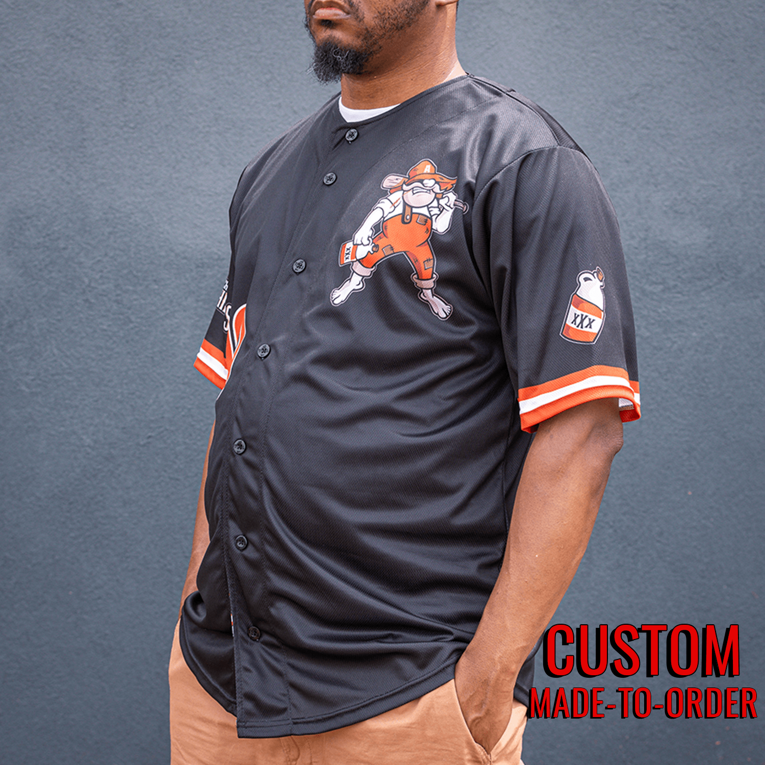 Appalachian Moonshiners Seamhead Baseball League Jersey (Away) *CUSTOM* baseball jersey product view 4