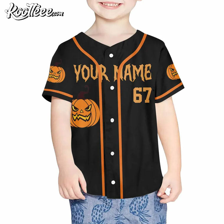 6 7 Funny Halloween Costume Custom Youth Baseball Jersey baseball jersey product view 1