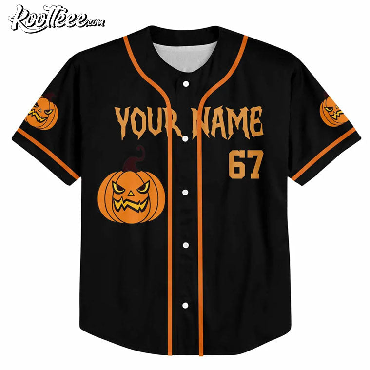 6 7 Funny Halloween Costume Custom Youth Baseball Jersey baseball jersey product view 3