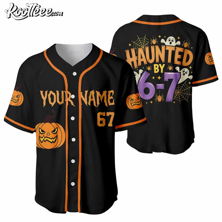 6 7 Funny Halloween Costume Custom Youth Baseball Jersey baseball jersey product view 2