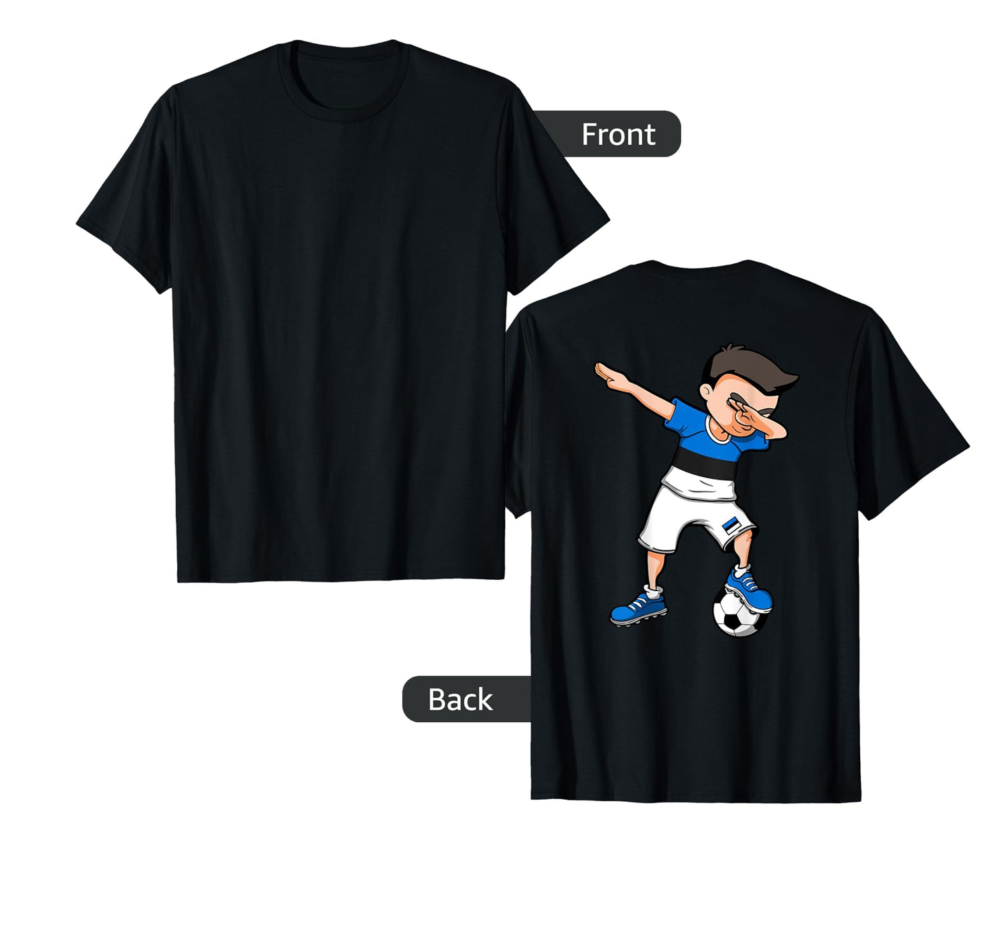 Dabbing Soccer Estonia Jersey T-Shirt - Minimalist Print for Adults - T-Shirt, Sweatshirt, Hoodie