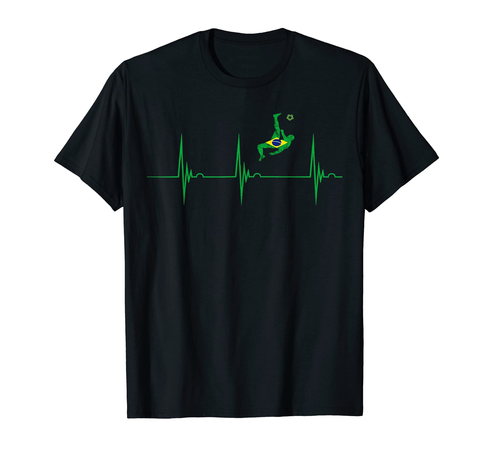 Brazil Heartbeat Ekg Pulse Brasilian T-Shirt - Graphic Print for Adults - T-Shirt, Sweatshirt, Hoodie