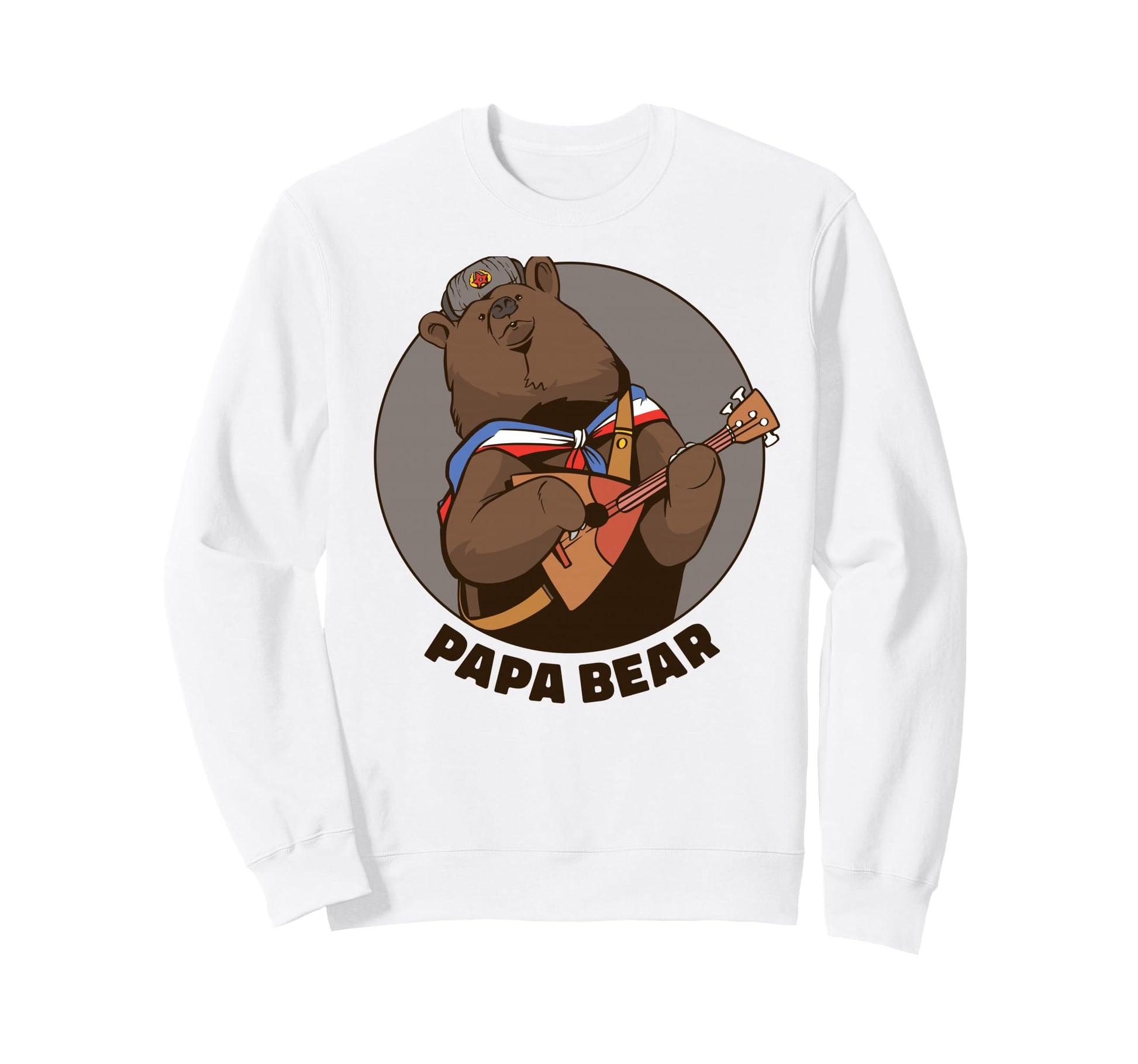 Russian Papa Bear Balalaika Sweatshirt - Custom Art Print Unisex - T-Shirt, Sweatshirt, Hoodie