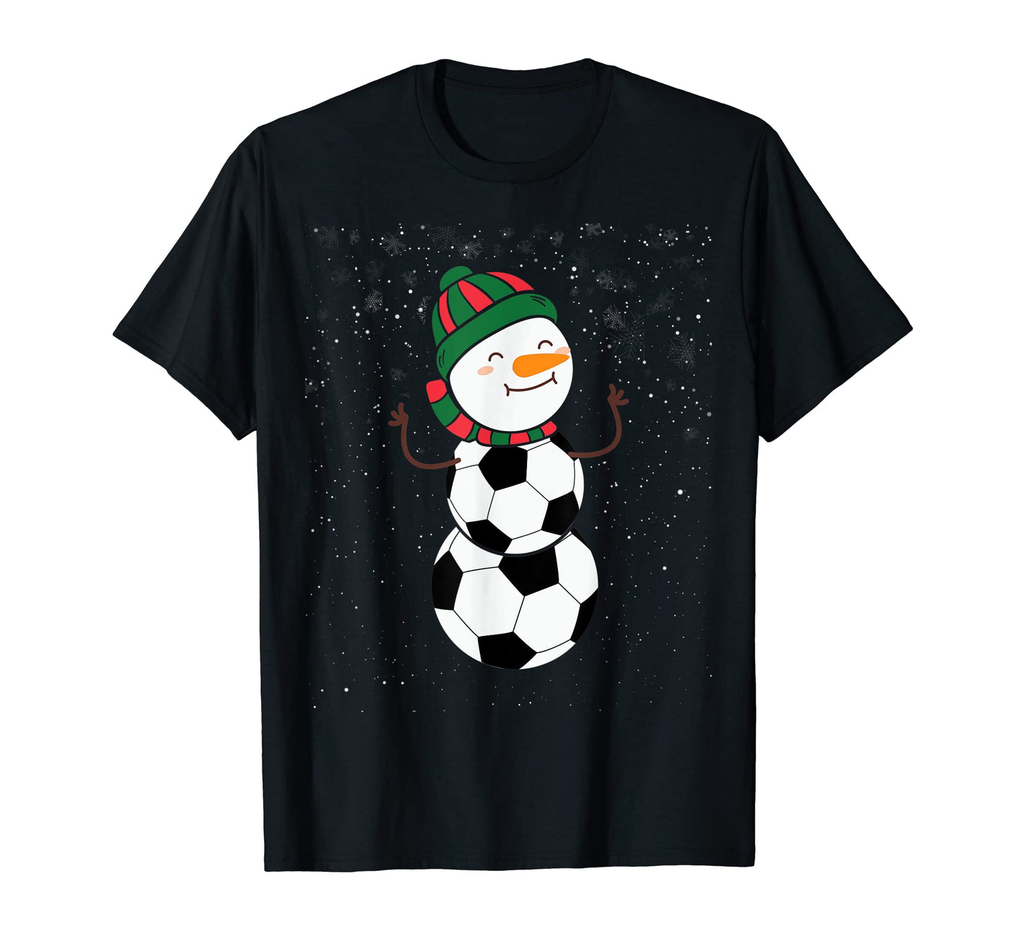 Funny Soccer Ball Snowman Winter Hat T-Shirt - Aesthetic Graphic Men Women - T-Shirt, Sweatshirt, Hoodie