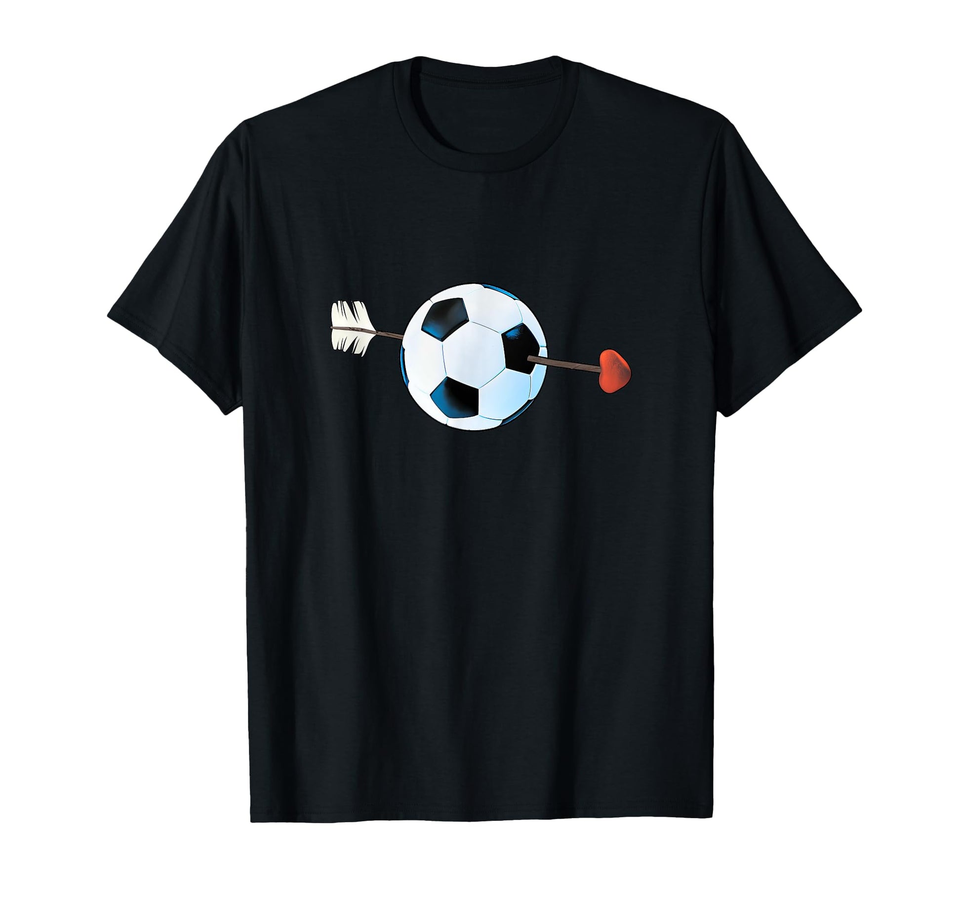 Football Soccer Ball Heart Valentines T-Shirt - Aesthetic Graphic Unisex - T-Shirt, Sweatshirt, Hoodie