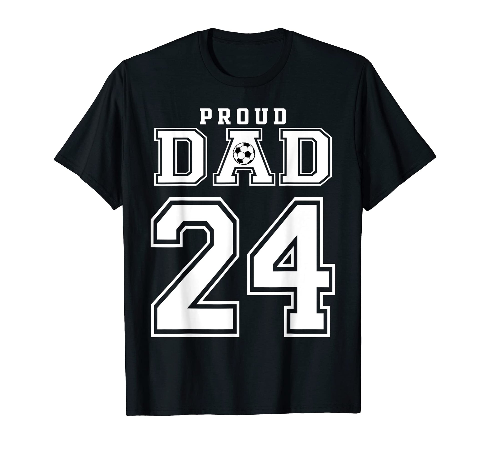 Number 24 Custom Proud Soccer Futbol T-Shirt - Custom Art Print for Adults - T-Shirt, Sweatshirt, Hoodie