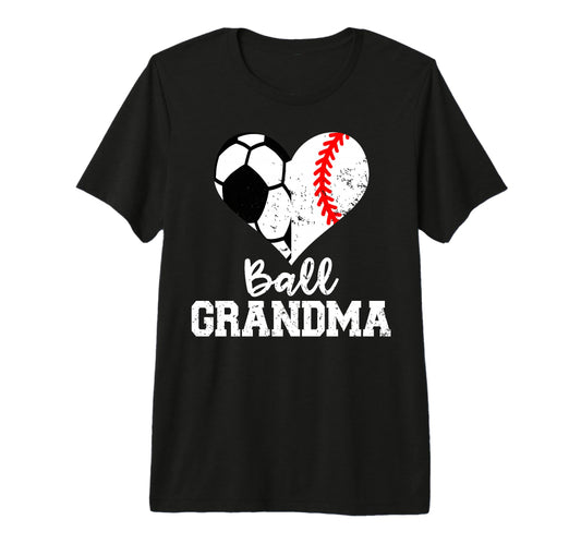 Ball Grandma Funny Soccer Baseball T-Shirt - Custom Art Print Men Women - T-Shirt, Sweatshirt, Hoodie