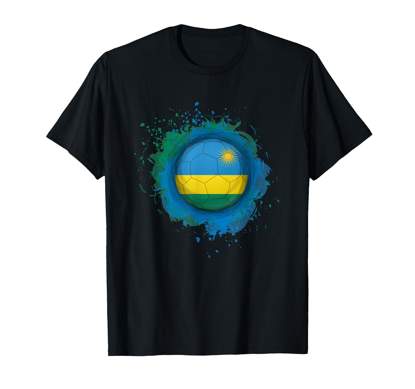 Proud Heritage Rwanda Flag Soccer Ball T-Shirt - Trendy Graphic Men Women - T-Shirt, Sweatshirt, Hoodie