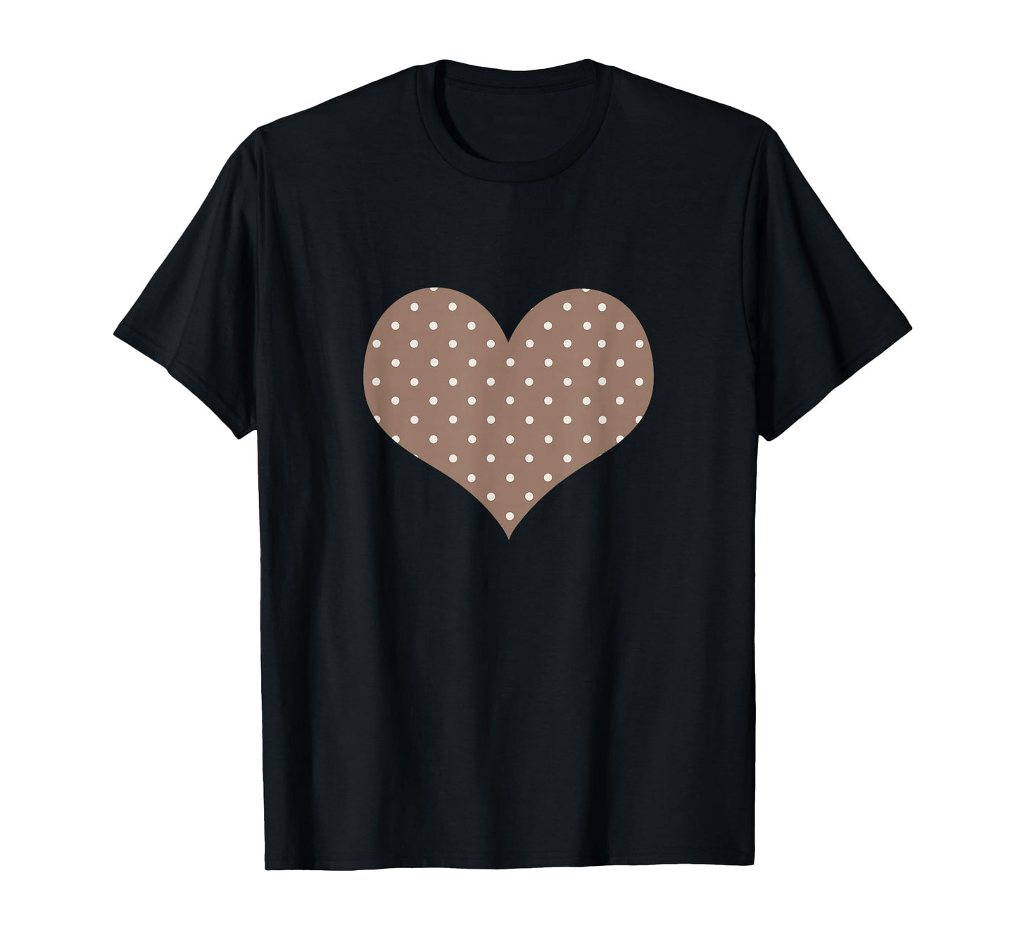 Mocha Brown And Cream Polka Dot T-Shirt - Custom Art Print for Adults - T-Shirt, Sweatshirt, Hoodie