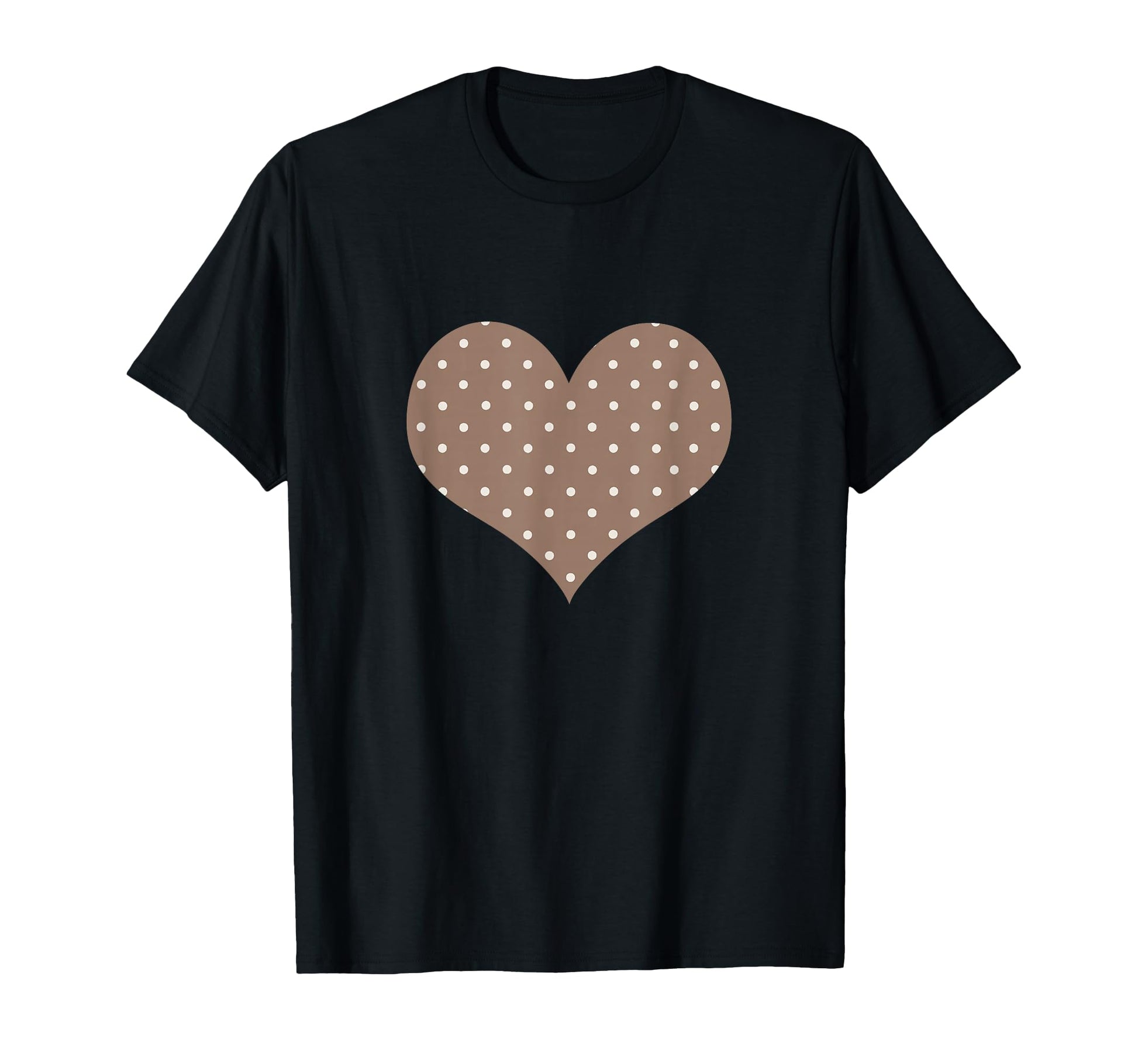 Mocha Brown And Cream Polka Dot T-Shirt - Custom Art Print for Adults - T-Shirt, Sweatshirt, Hoodie