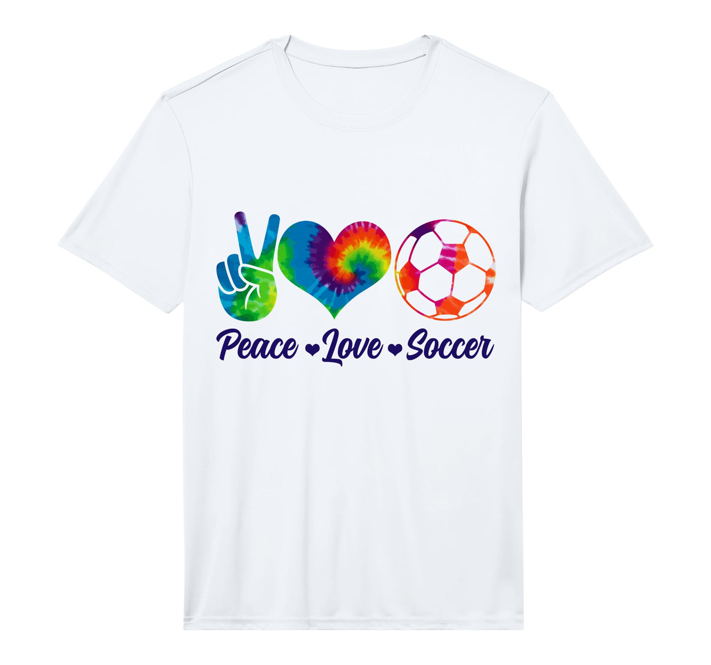 Soccer Tie Dye Peace Love Soccer T-Shirt - Novelty Apparel for Adults - T-Shirt, Sweatshirt, Hoodie
