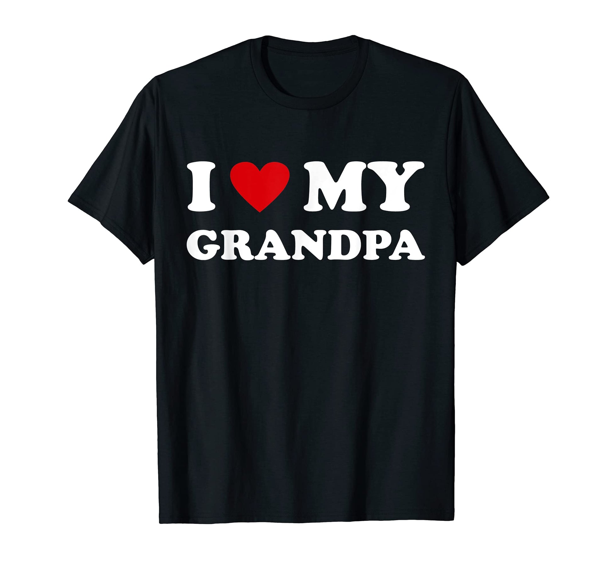 Red Heart I Love My Grandpa T-Shirt - Streetwear Style for Adults - T-Shirt, Sweatshirt, Hoodie