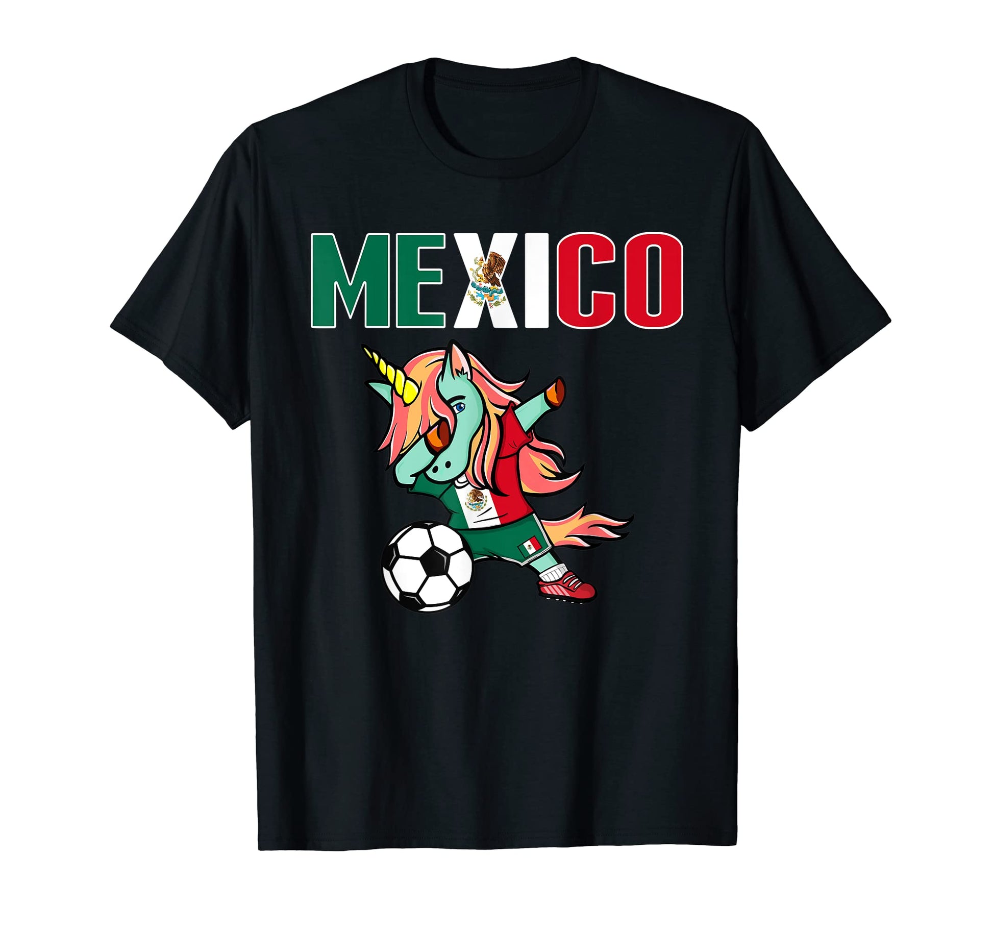 Dabbing Green Unicorn Mexico Soccer T-Shirt - Unique Graphic Men Women - T-Shirt, Sweatshirt, Hoodie