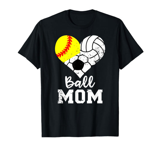Ball Mom Funny Softball T-Shirt - Casual Everyday Wear Men Women - T-Shirt, Sweatshirt, Hoodie