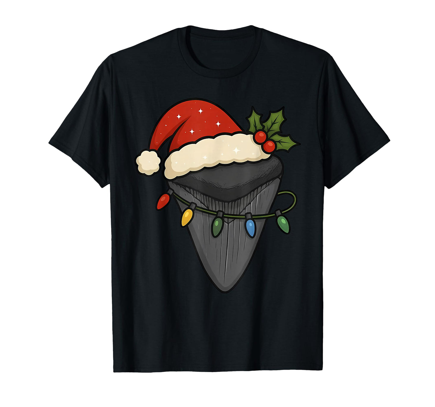Fossil Sharks Tooth Santa Hat Lights T-Shirt - Streetwear Style Men Women - T-Shirt, Sweatshirt, Hoodie