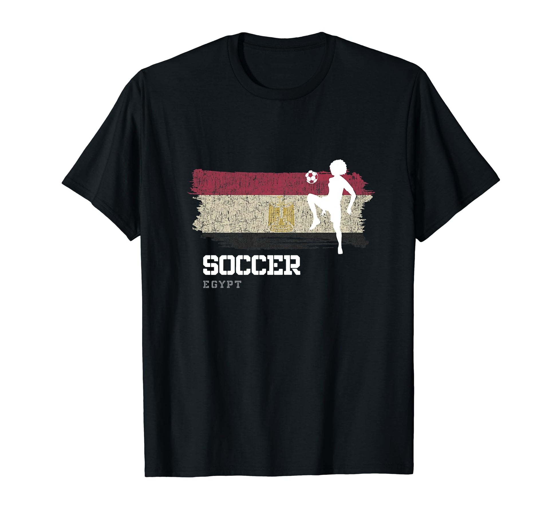 Soccer Egypt Flag Football Womens Soccer T-Shirt - Custom Art Print Unisex - T-Shirt, Sweatshirt, Hoodie