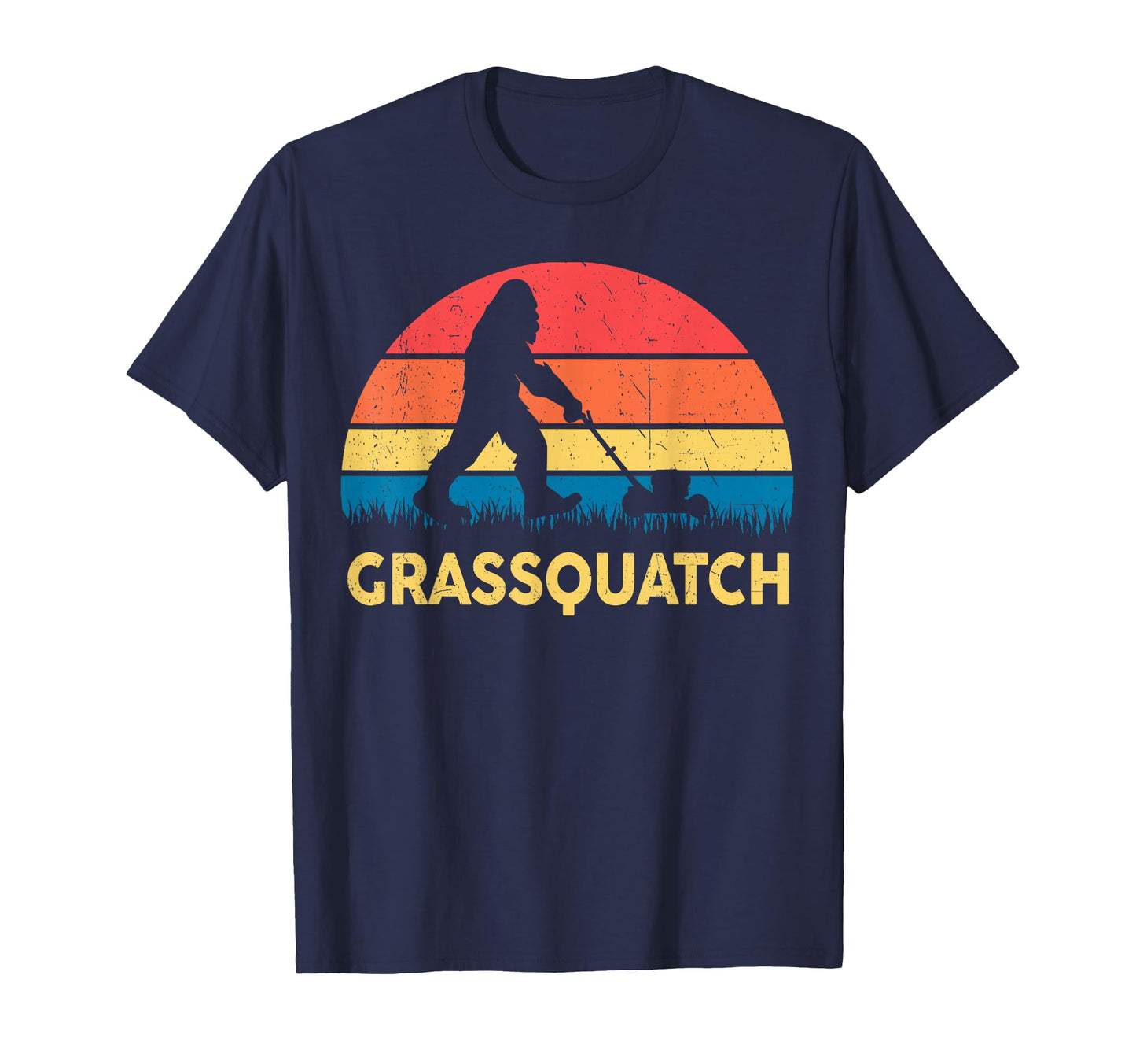 Dad Lawn Mowing Grassquatch Bigfoot T-Shirt - Aesthetic Graphic Unisex - T-Shirt, Sweatshirt, Hoodie