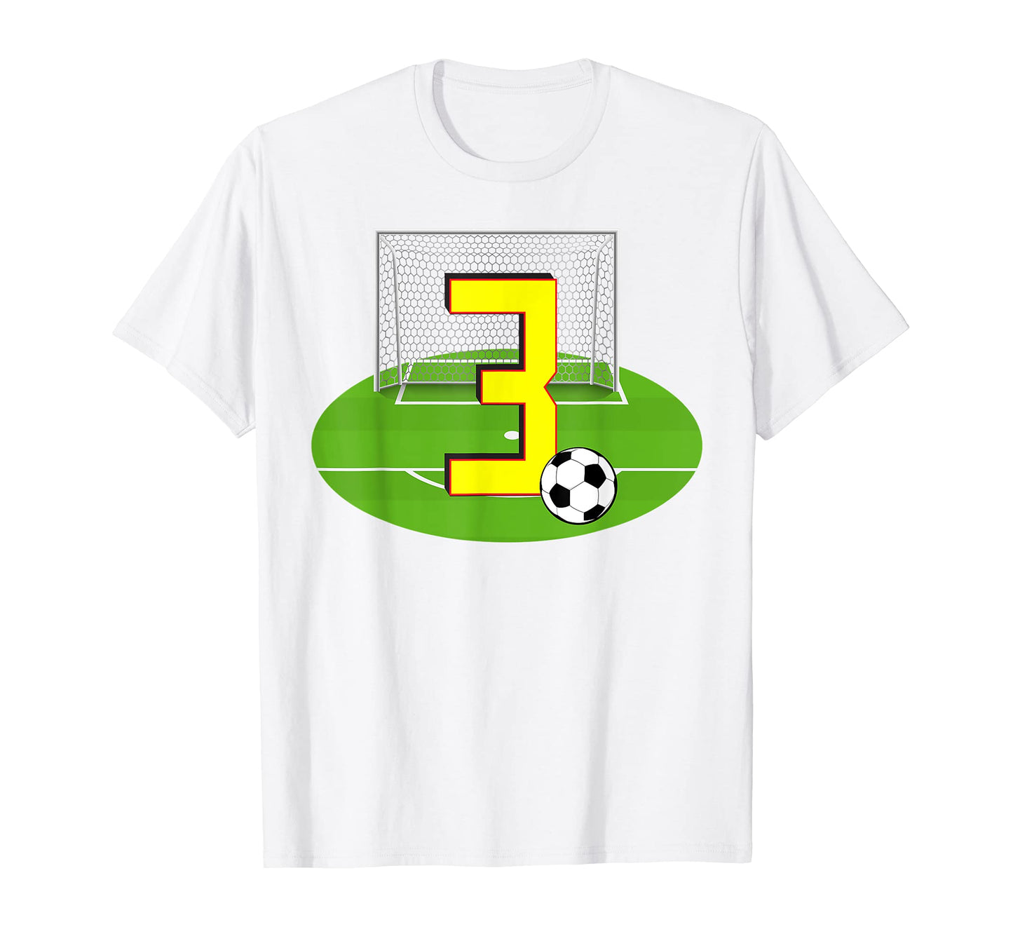 Number 3 3Rd Birthday Soccer 3 Years T-Shirt - Trendy Graphic for Adults - T-Shirt, Sweatshirt, Hoodie