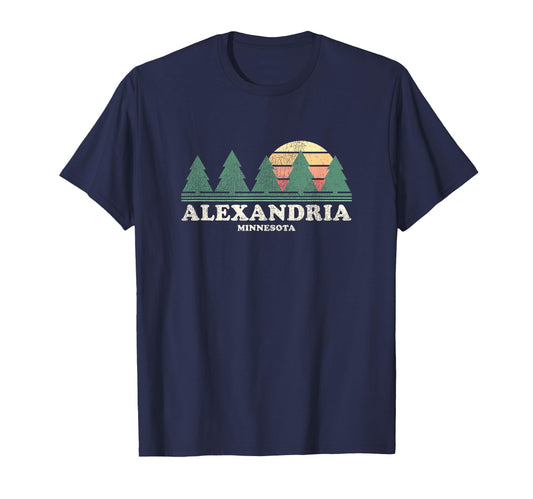 Alexandria Mn Throwback 70S T-Shirt - Trendy Graphic Men Women - T-Shirt, Sweatshirt, Hoodie