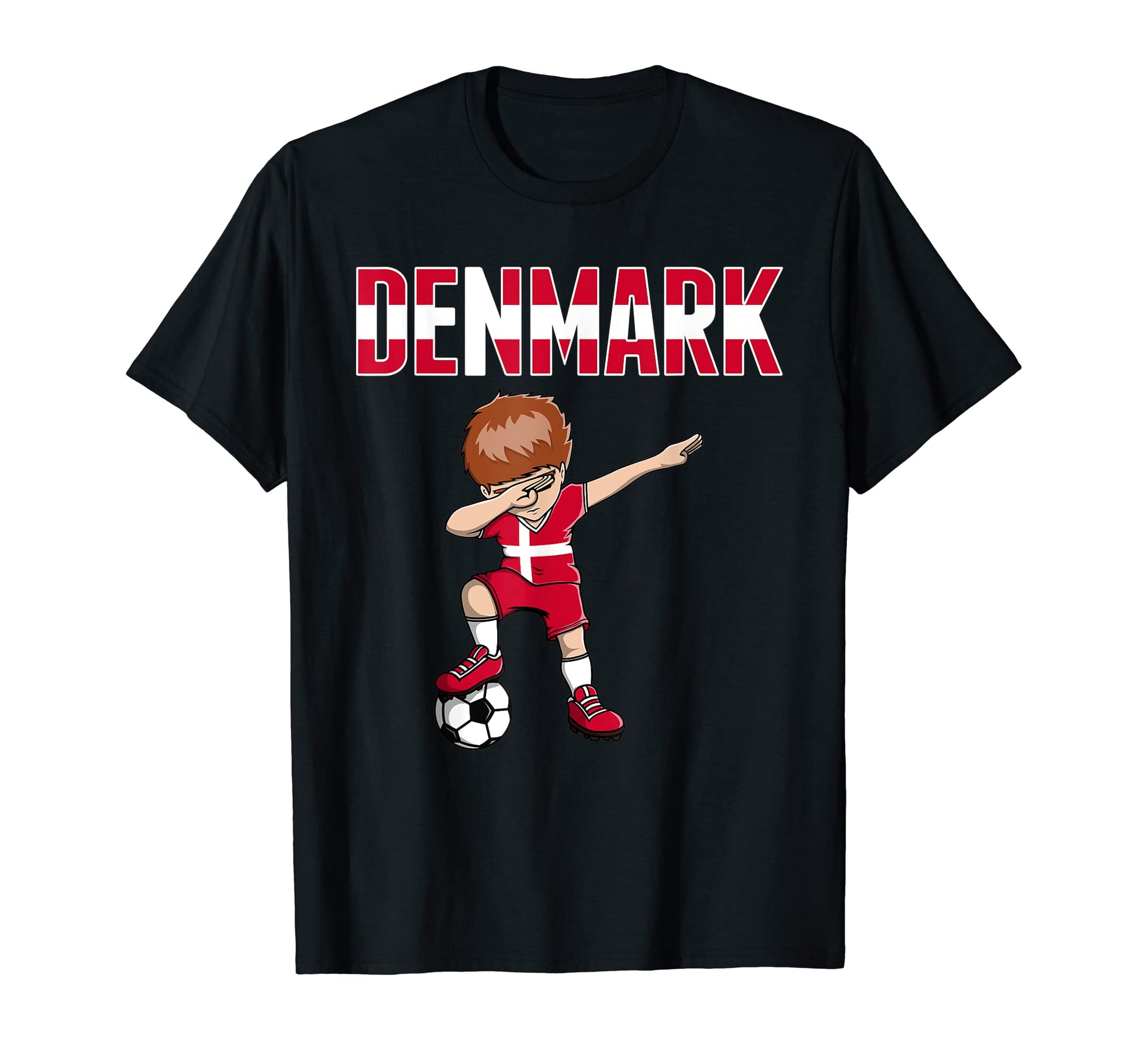 Dabbing Soccer Denmark Soccer Fans T-Shirt - Custom Art Print Unisex - T-Shirt, Sweatshirt, Hoodie