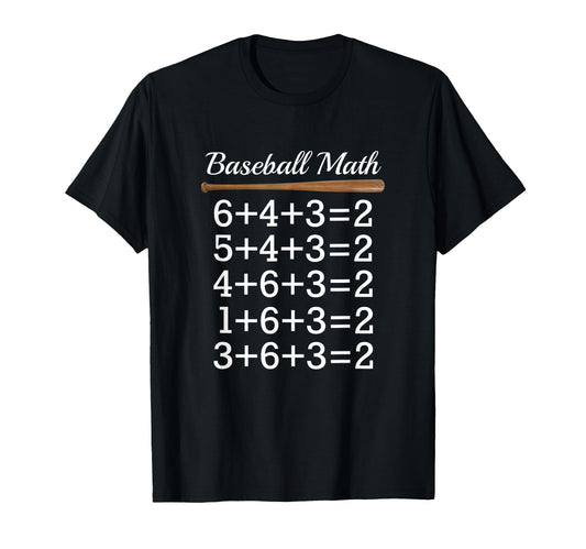 Baseball Math Double Play Baseball T-Shirt - Unique Graphic for Adults - T-Shirt, Sweatshirt, Hoodie