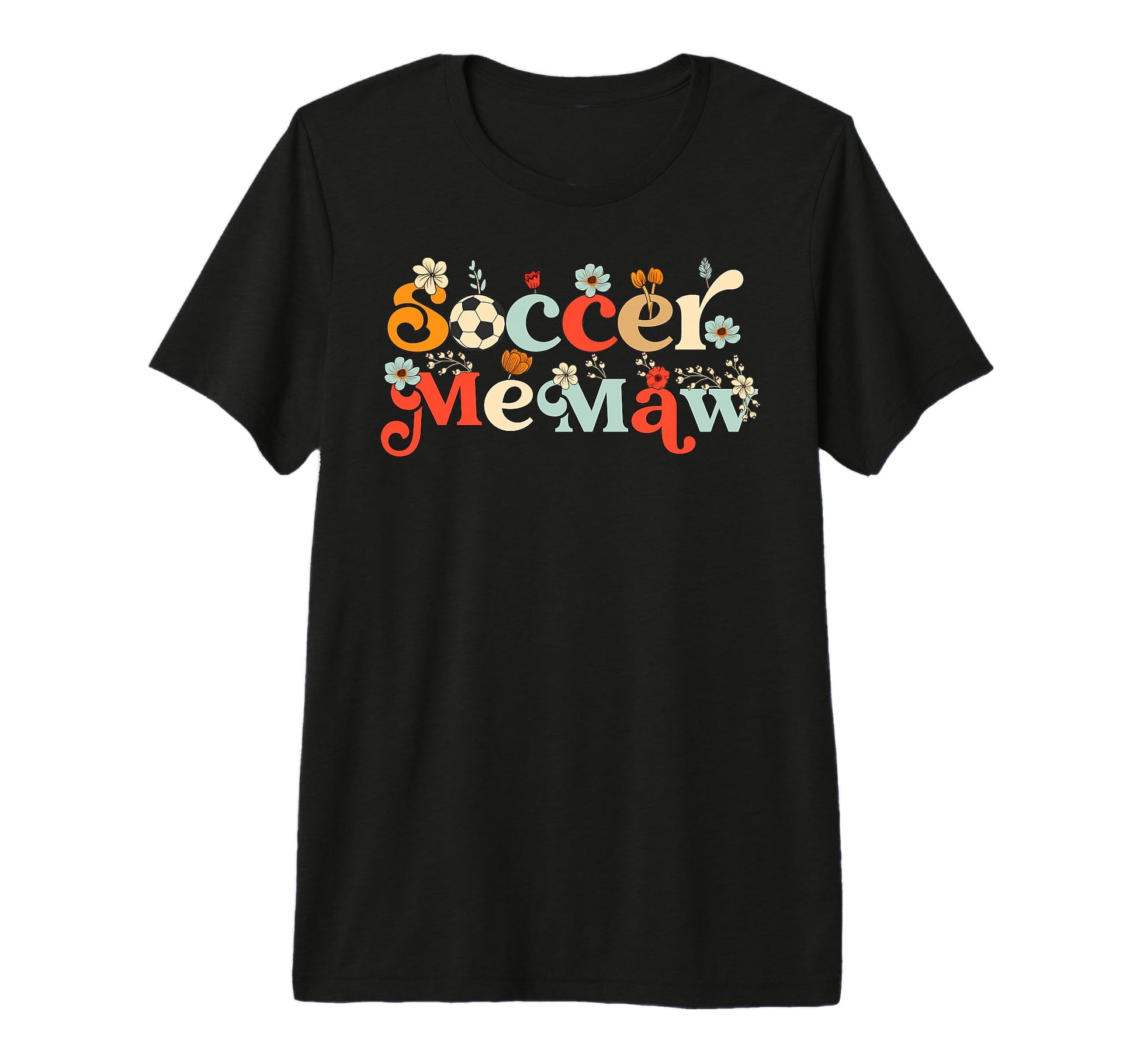 Soccer Memaw Grandma Wildflower Mothers T-Shirt - Trendy Graphic Men Women - T-Shirt, Sweatshirt, Hoodie
