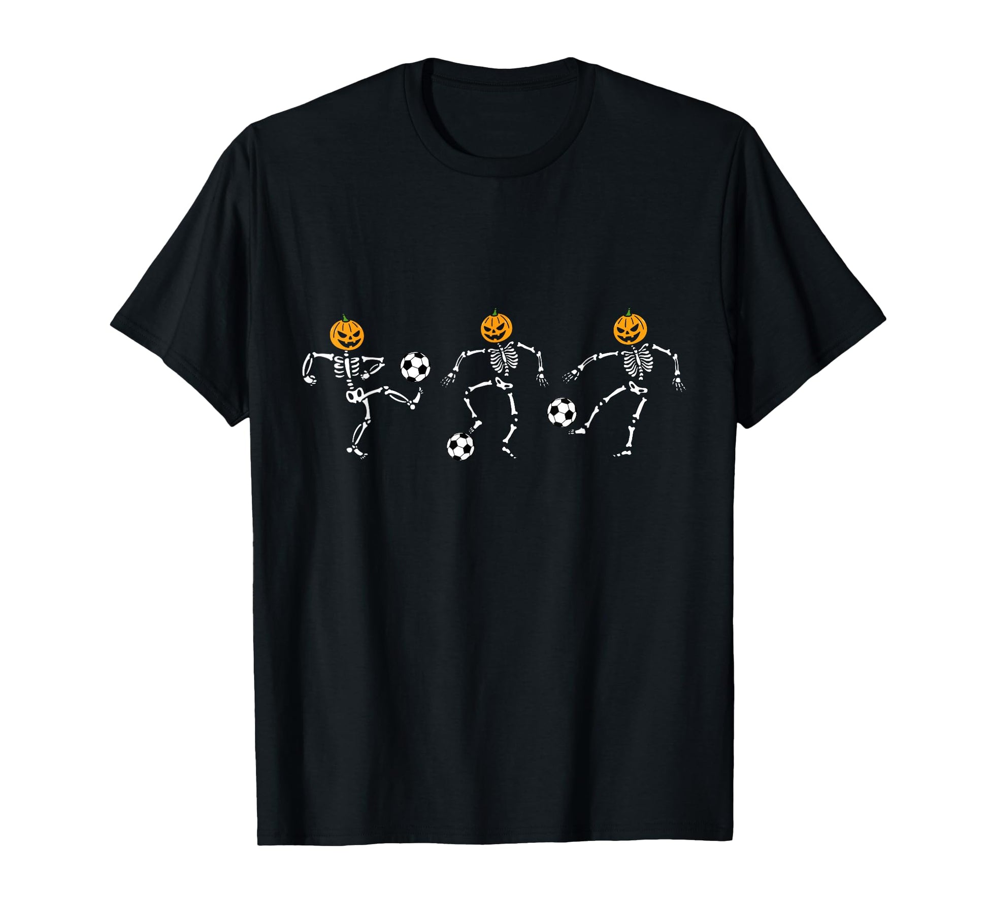 Pumpkin Skeleton Squad Soccer Player T-Shirt - Novelty Apparel Unisex - T-Shirt, Sweatshirt, Hoodie