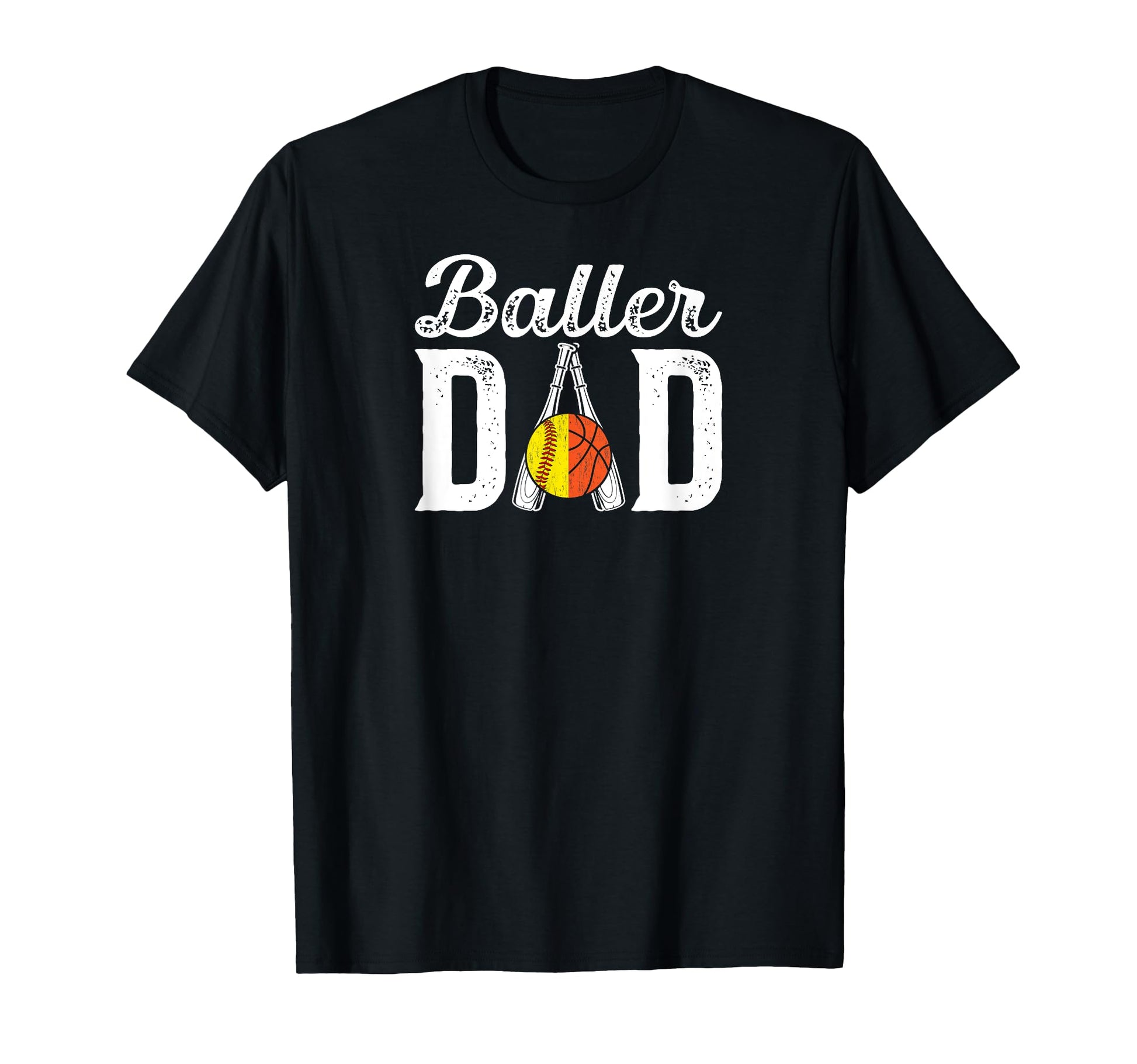 Baller Dad Proud Softball Basketball T-Shirt - Trendy Graphic for Adults - T-Shirt, Sweatshirt, Hoodie