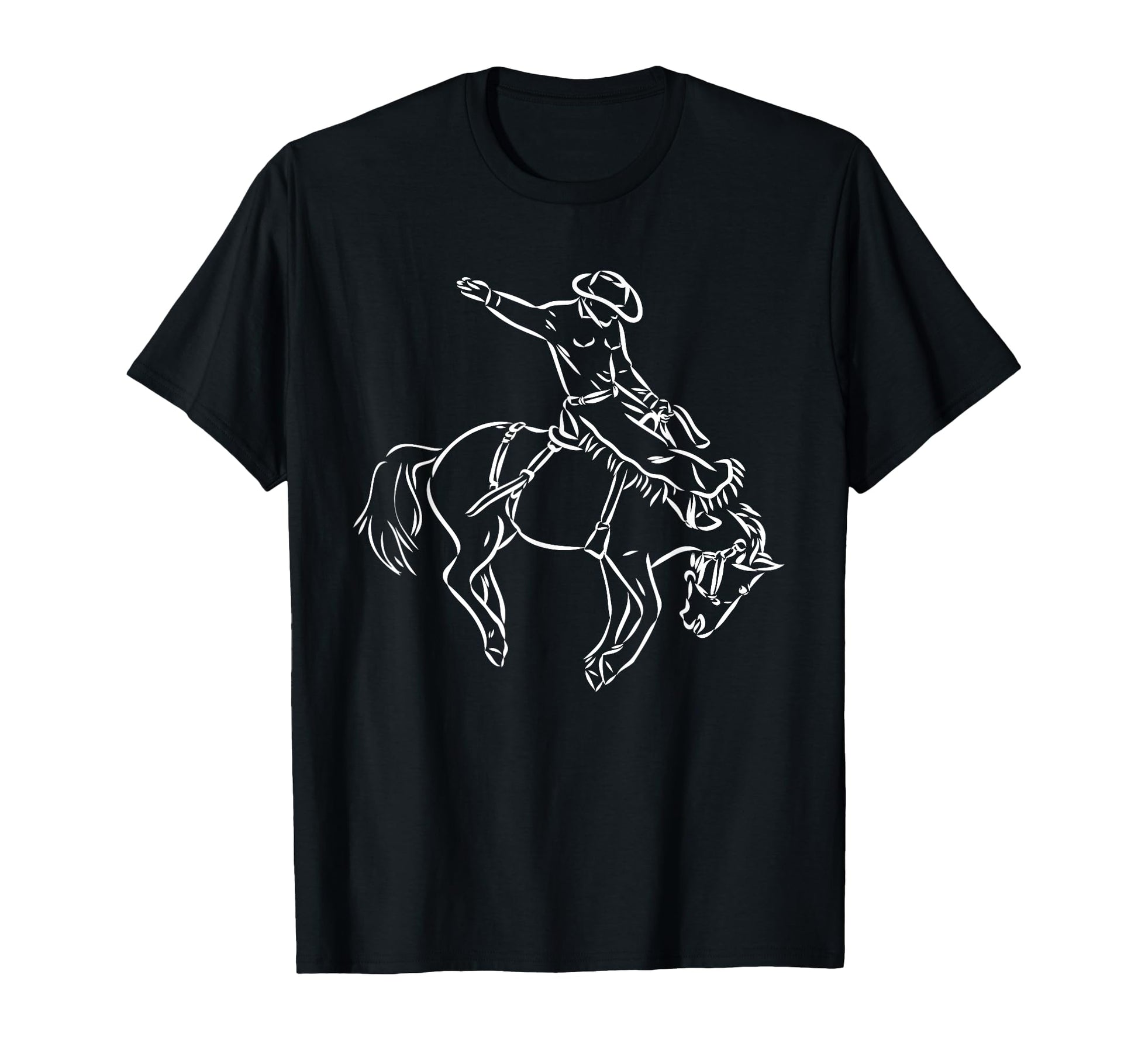 Rodeo Bucking Bronco Rodeo Horse T-Shirt - Casual Everyday Wear Unisex - T-Shirt, Sweatshirt, Hoodie
