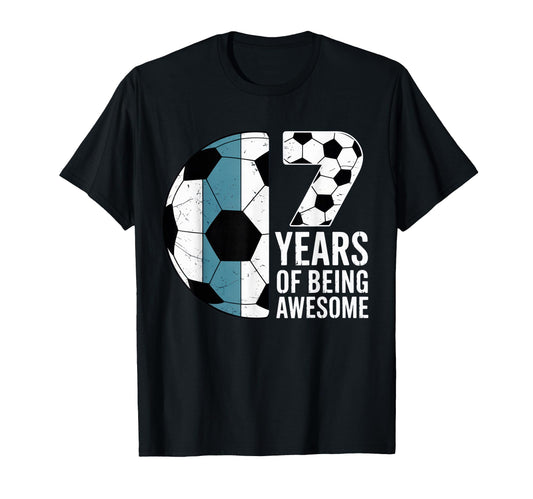7 Years Being Awesome Soccer Fan Birthday T-Shirt - Unique Graphic Unisex - T-Shirt, Sweatshirt, Hoodie