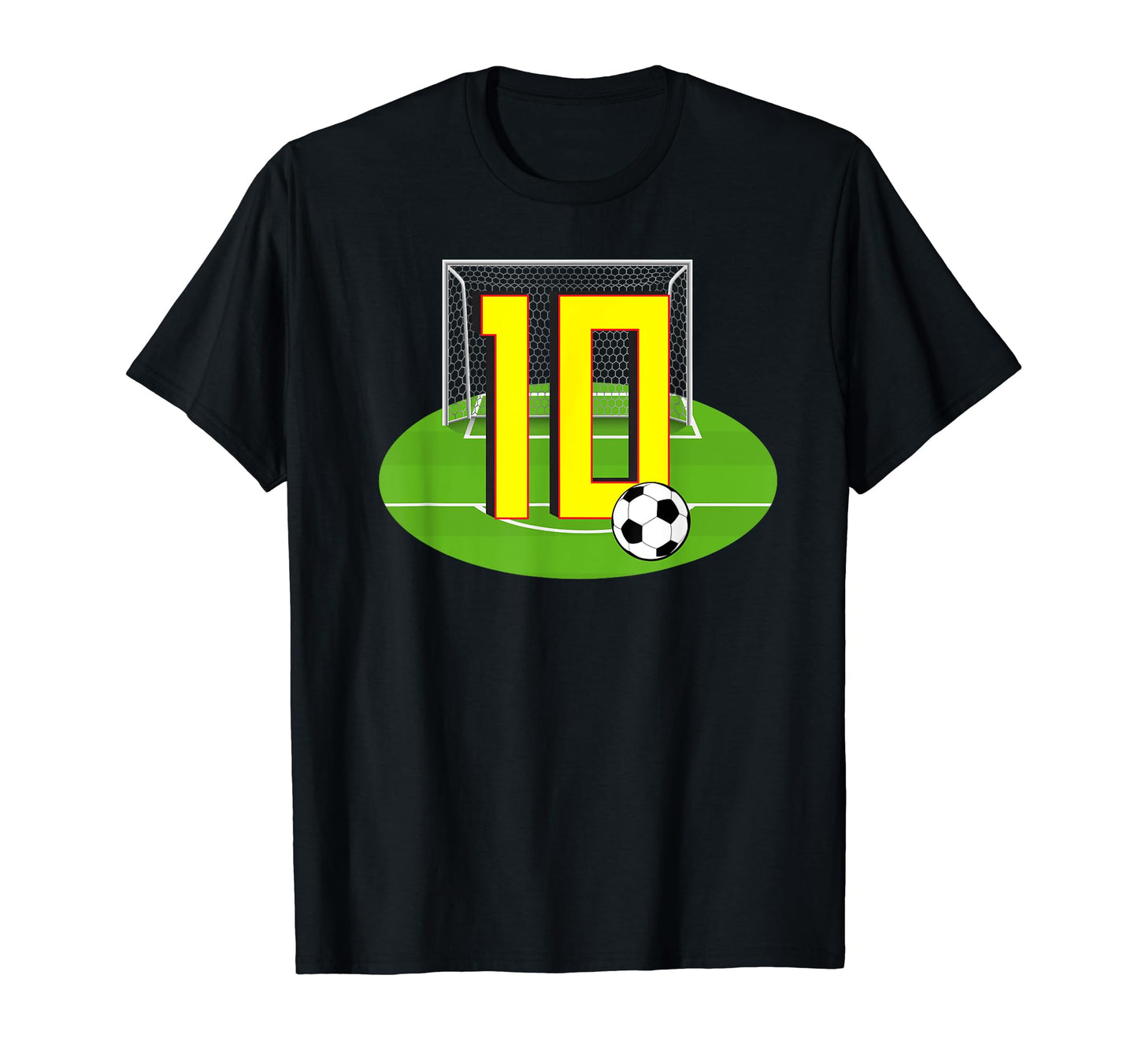 Number 10 10Th Birthday Soccer 10 Years Old T-Shirt - Unique Graphic Unisex - T-Shirt, Sweatshirt, Hoodie