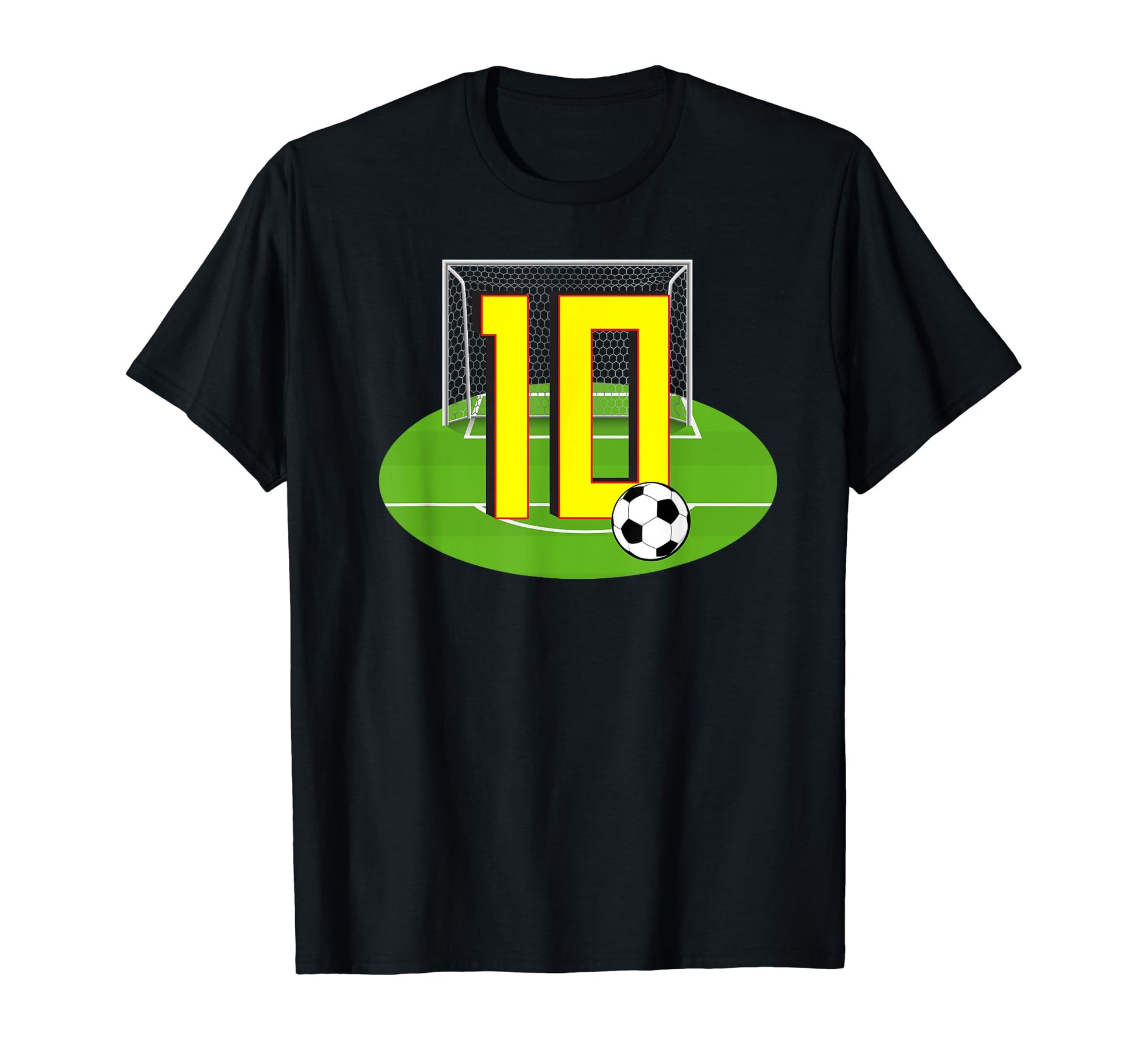 Number 10 10Th Birthday Soccer 10 Years Old T-Shirt - Unique Graphic Unisex - T-Shirt, Sweatshirt, Hoodie