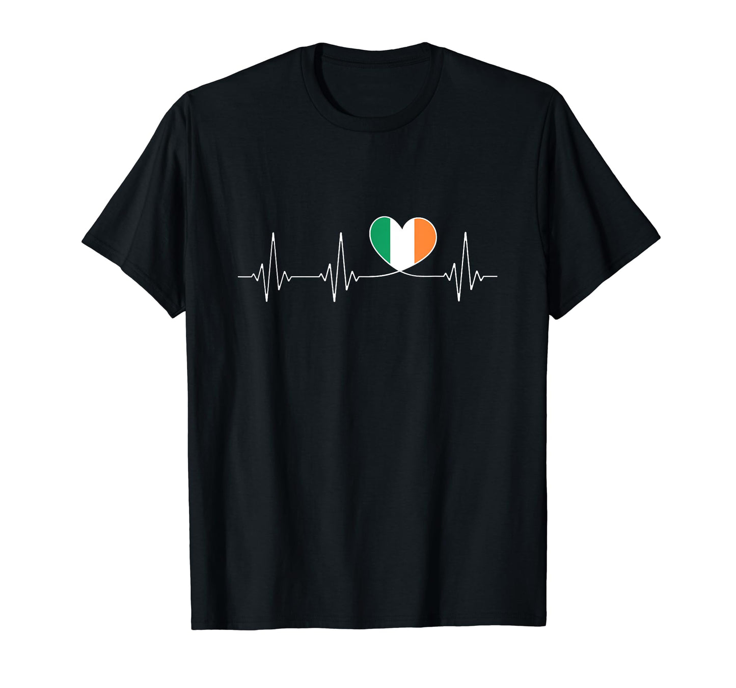Ire Love Heartbeat And Irish Flag Heart T-Shirt - Graphic Print for Adults - T-Shirt, Sweatshirt, Hoodie