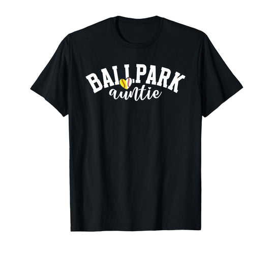 Ballpark Auntie Softball Baseball Aunt T-Shirt - Graphic Print for Adults - T-Shirt, Sweatshirt, Hoodie