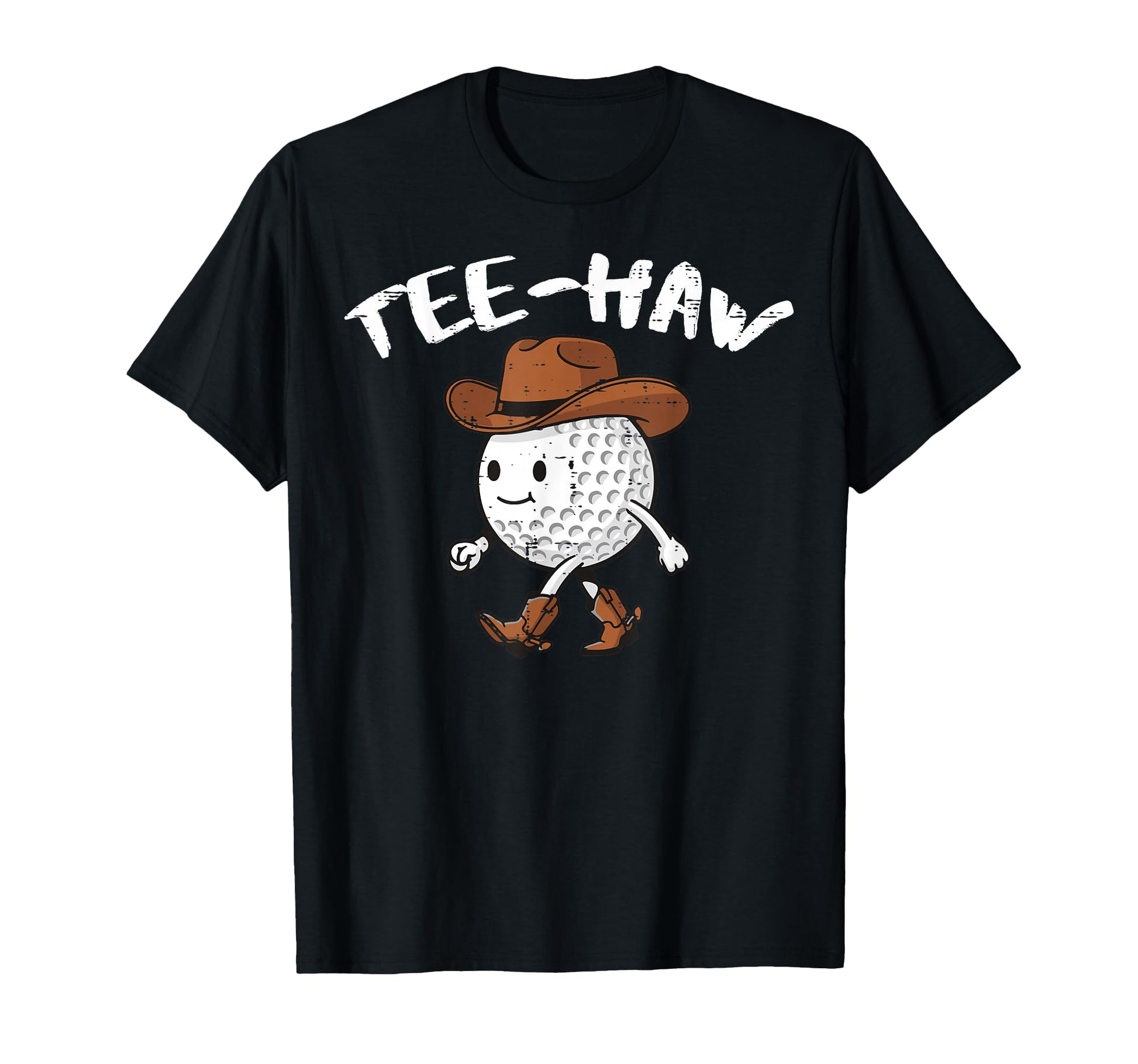 Golf Ball Cowboy Hat Haw Western T-Shirt - Fun Novelty Design Men Women - T-Shirt, Sweatshirt, Hoodie