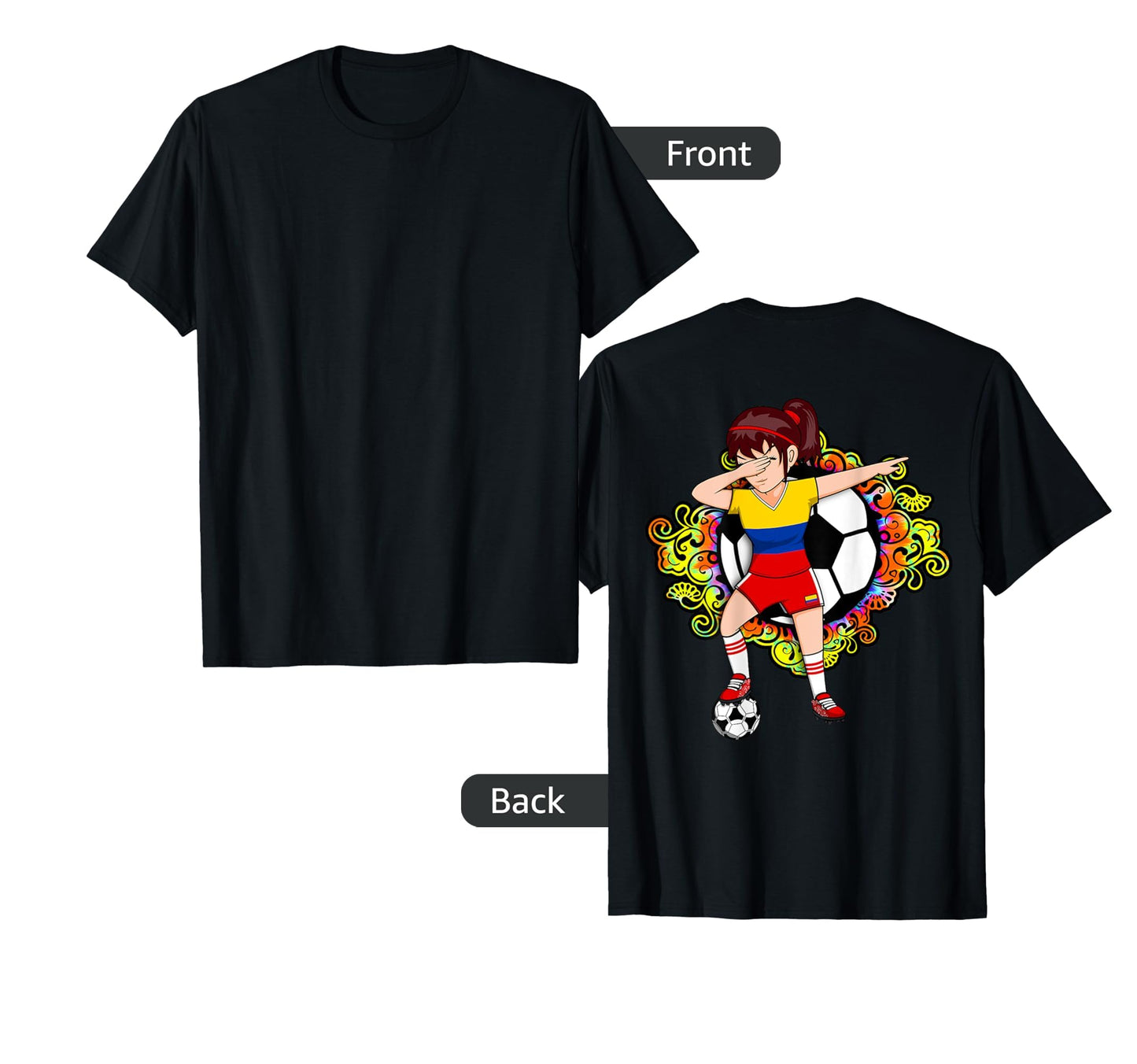 Dabbing Soccer Colombia Jersey Floral T-Shirt - Novelty Apparel Men Women - T-Shirt, Sweatshirt, Hoodie