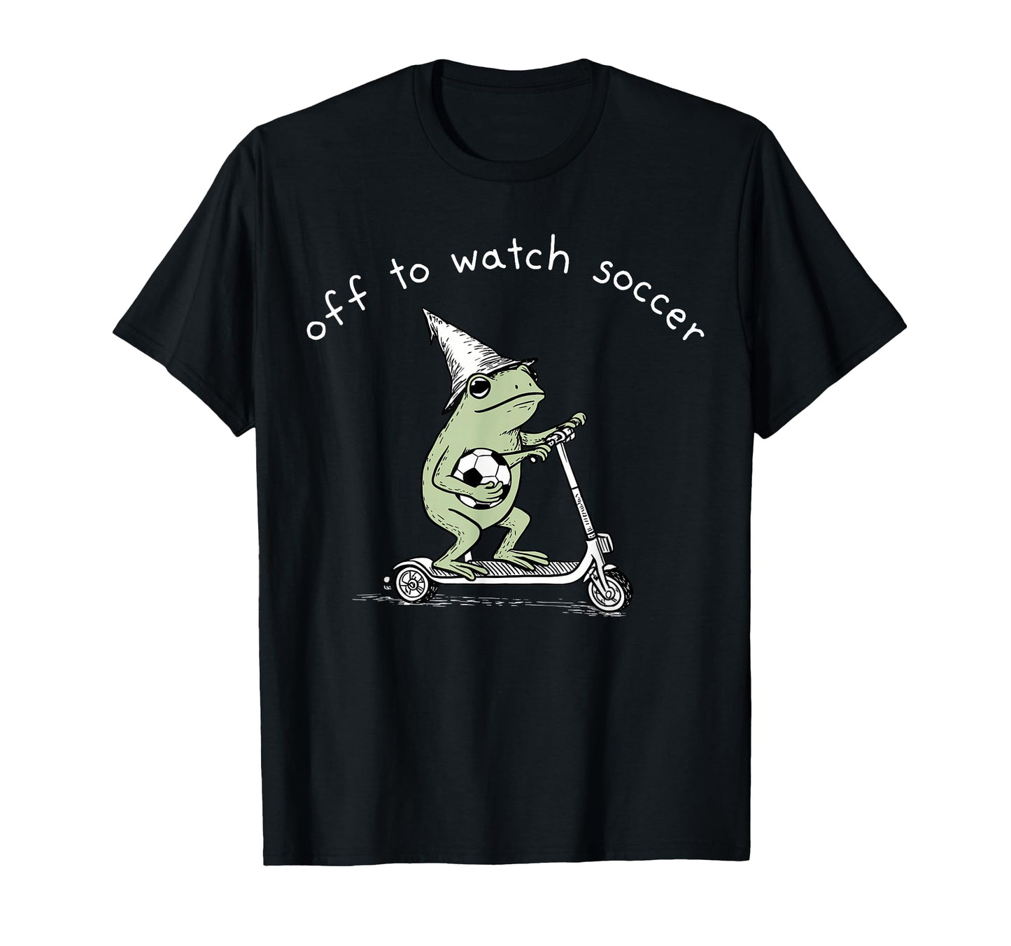 Off To Watch Soccer Funny Frog T-Shirt - Novelty Apparel for Adults - T-Shirt, Sweatshirt, Hoodie