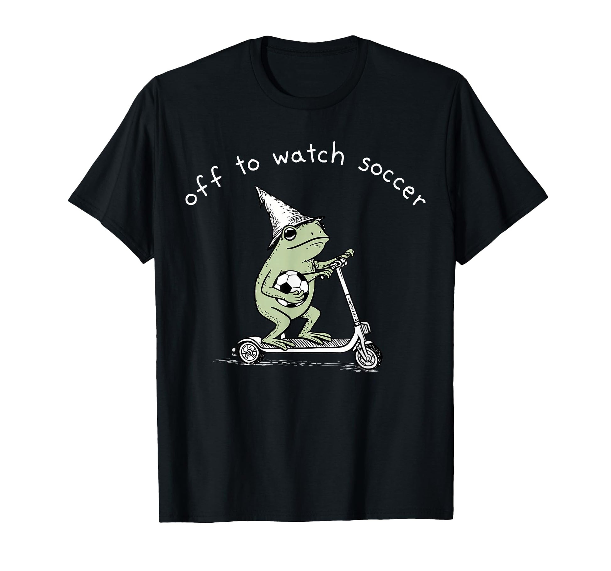 Off To Watch Soccer Funny Frog T-Shirt - Novelty Apparel for Adults - T-Shirt, Sweatshirt, Hoodie