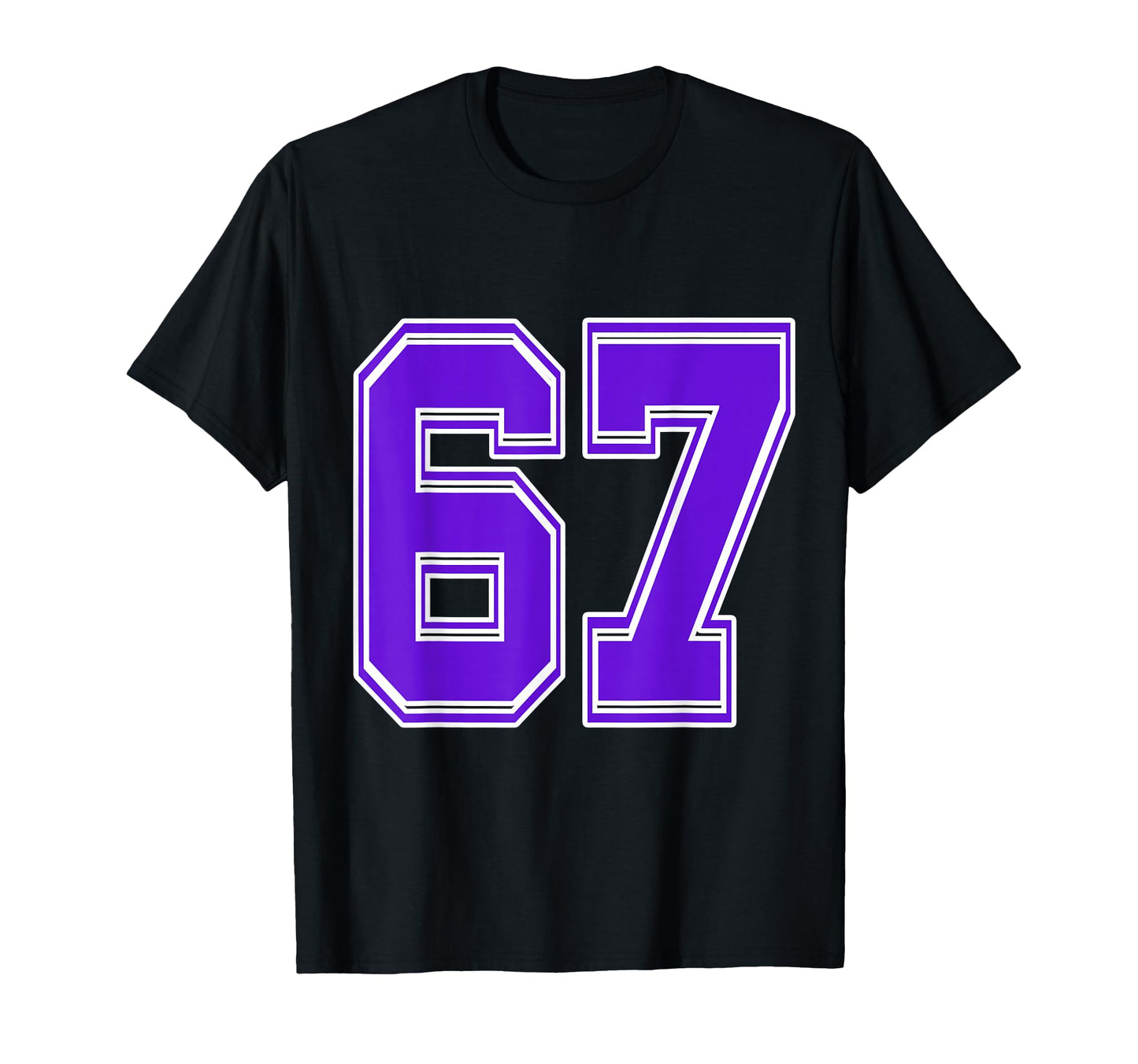 Purple Number 67 Football Baseball Soccer T-Shirt - Novelty Apparel Unisex - T-Shirt, Sweatshirt, Hoodie