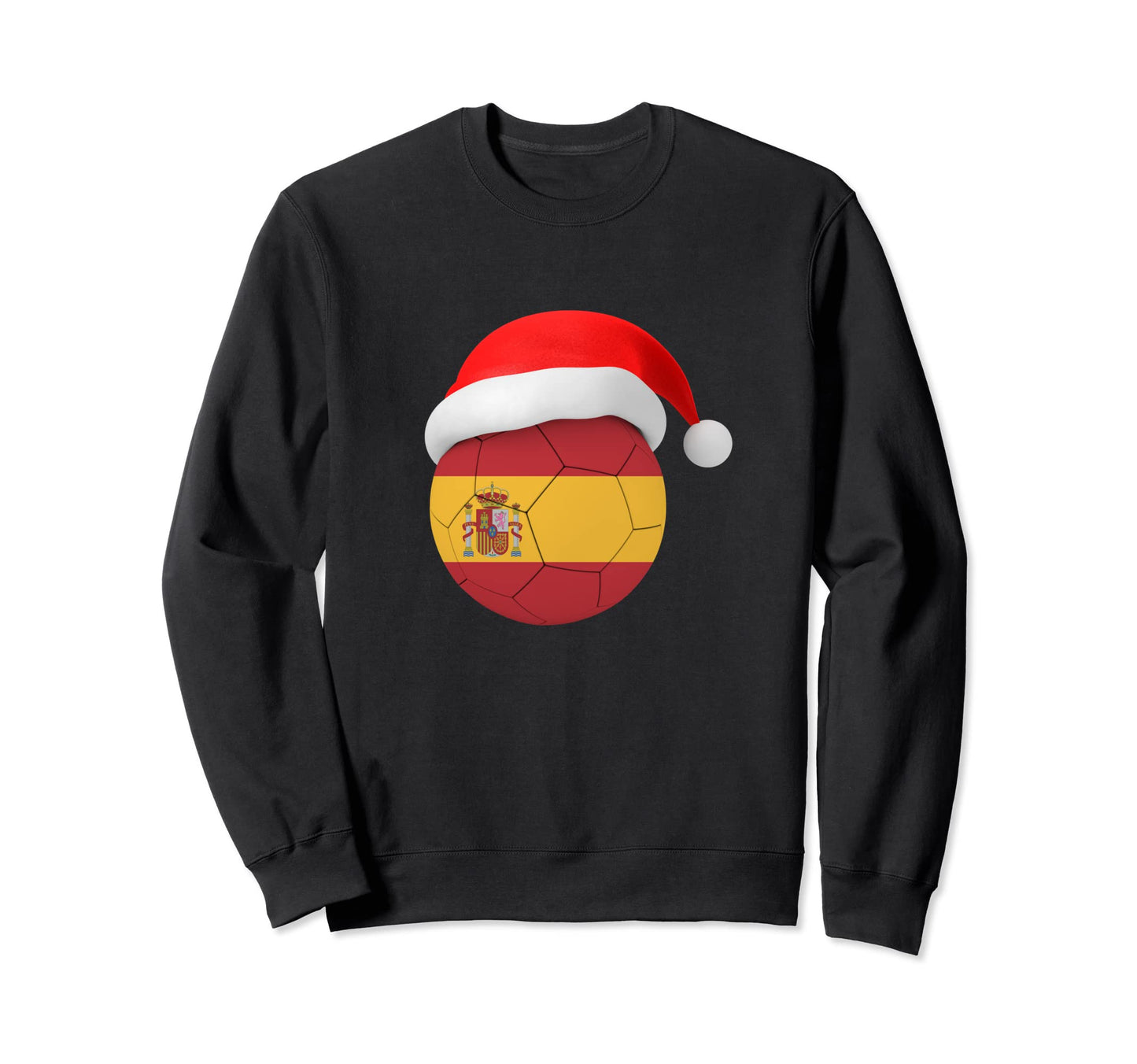 Spain Soccer Santa Hat Spanish Flag Sweatshirt - Trendy Graphic Unisex - T-Shirt, Sweatshirt, Hoodie