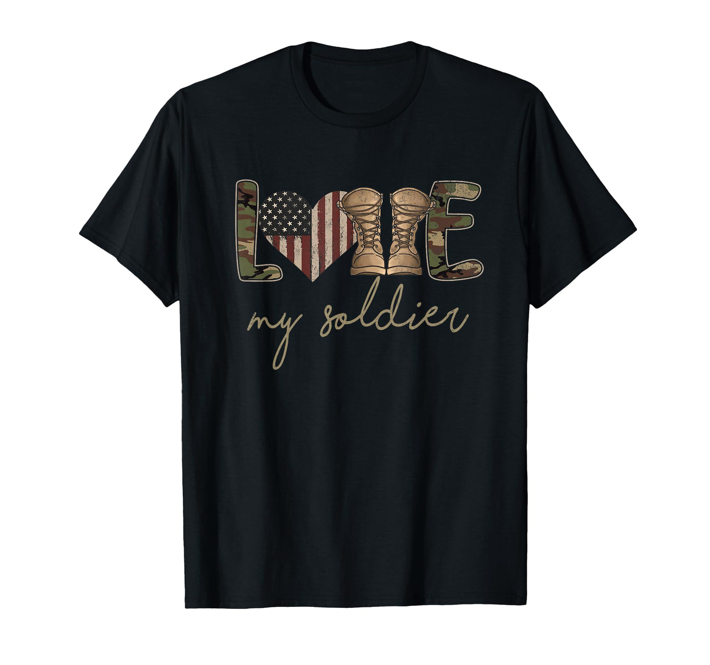 I Love My Soldier Military Army Wife T-Shirt - Custom Art Print Men Women - T-Shirt, Sweatshirt, Hoodie