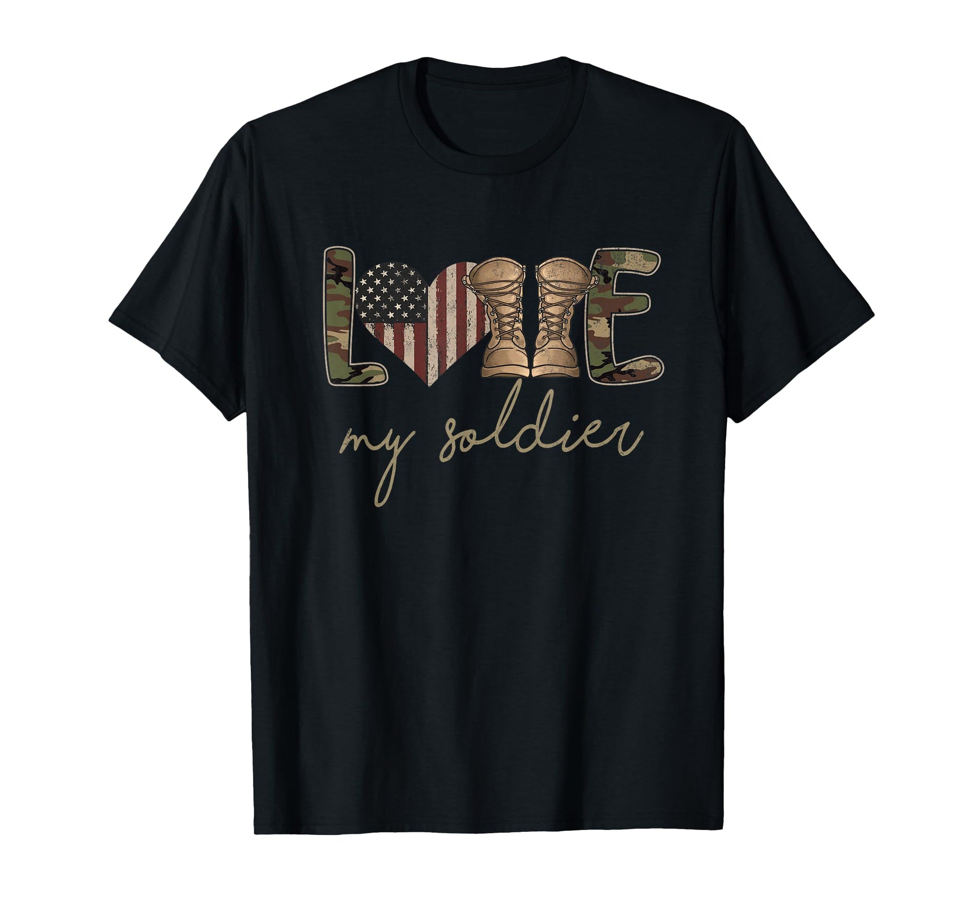 I Love My Soldier Military Army Wife T-Shirt - Custom Art Print Men Women - T-Shirt, Sweatshirt, Hoodie