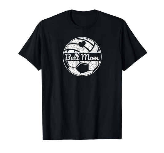 Ball Mom Half Volleyball Mom Half T-Shirt - Fun Novelty Design Men Women - T-Shirt, Sweatshirt, Hoodie