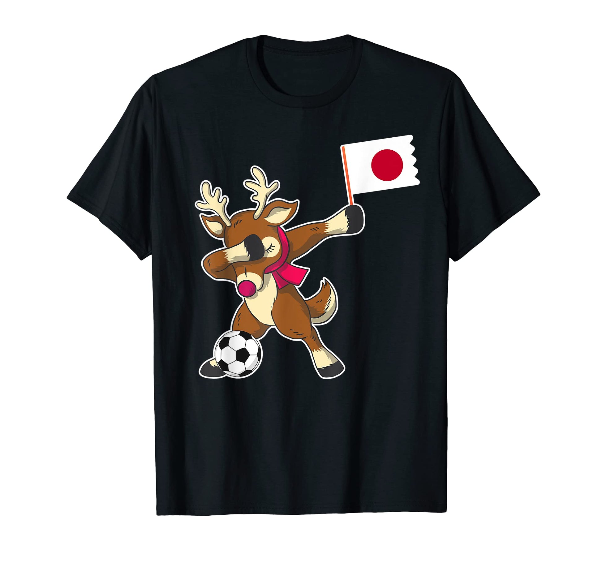 Soccer Japanese Flag Reindeer Japan T-Shirt - Trendy Graphic for Adults - T-Shirt, Sweatshirt, Hoodie