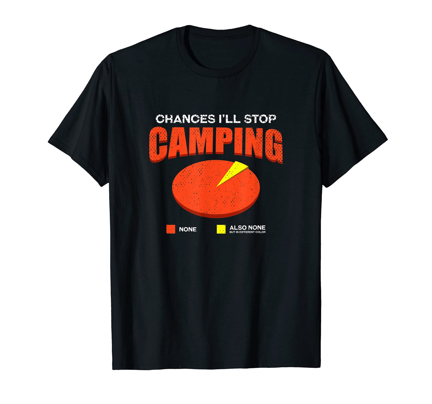 Chances Ill Stop Camping None Funny T-Shirt - Minimalist Print for Adults - T-Shirt, Sweatshirt, Hoodie
